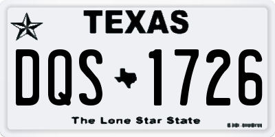 TX license plate DQS1726