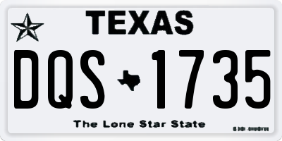 TX license plate DQS1735