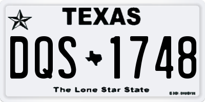 TX license plate DQS1748