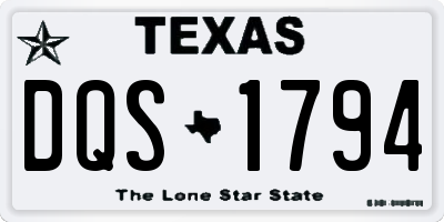 TX license plate DQS1794