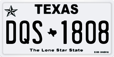 TX license plate DQS1808