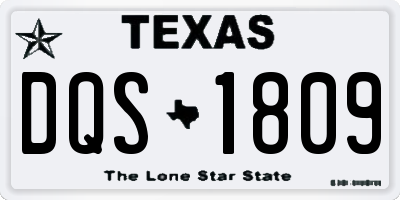 TX license plate DQS1809