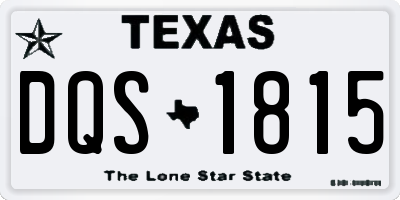 TX license plate DQS1815