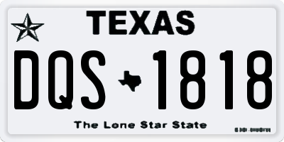 TX license plate DQS1818