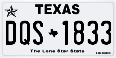 TX license plate DQS1833