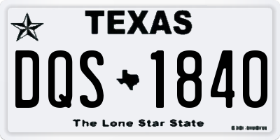 TX license plate DQS1840