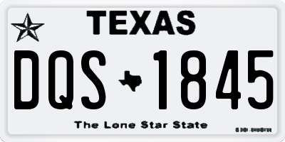 TX license plate DQS1845