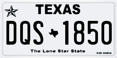 TX license plate DQS1850