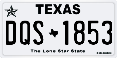 TX license plate DQS1853