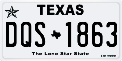 TX license plate DQS1863