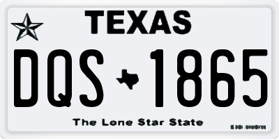 TX license plate DQS1865