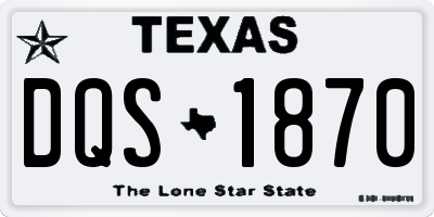 TX license plate DQS1870