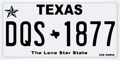 TX license plate DQS1877