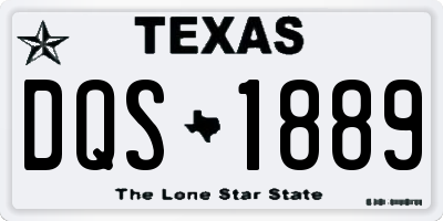TX license plate DQS1889