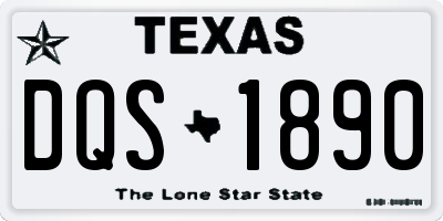 TX license plate DQS1890