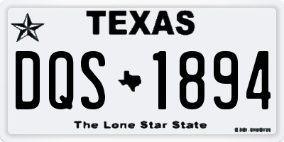TX license plate DQS1894