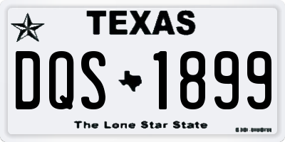TX license plate DQS1899