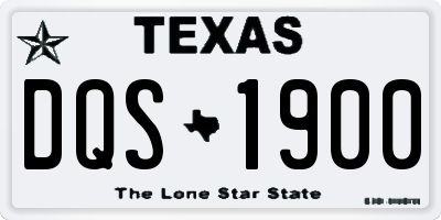 TX license plate DQS1900