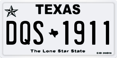 TX license plate DQS1911