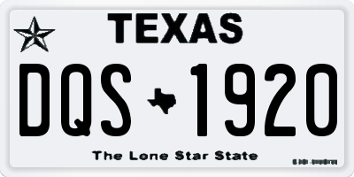 TX license plate DQS1920