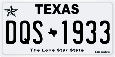TX license plate DQS1933