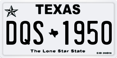 TX license plate DQS1950