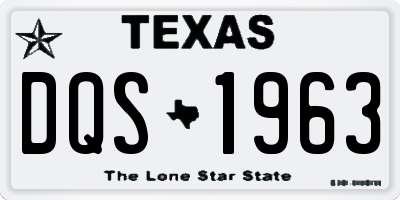 TX license plate DQS1963