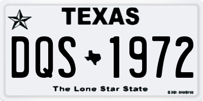 TX license plate DQS1972