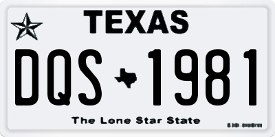 TX license plate DQS1981