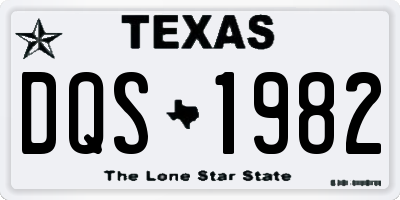 TX license plate DQS1982