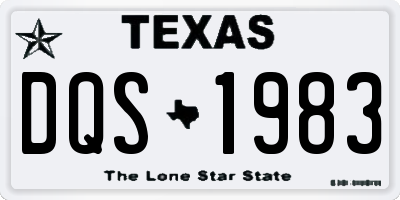TX license plate DQS1983