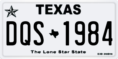 TX license plate DQS1984