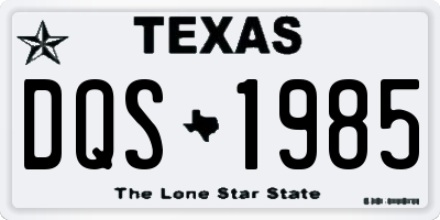 TX license plate DQS1985