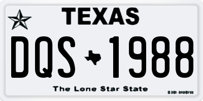 TX license plate DQS1988