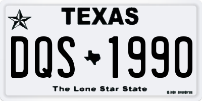 TX license plate DQS1990