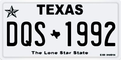 TX license plate DQS1992