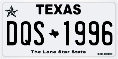 TX license plate DQS1996