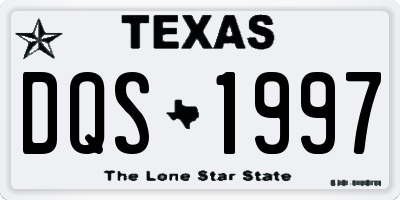 TX license plate DQS1997