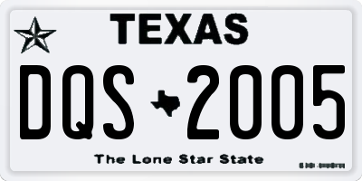 TX license plate DQS2005