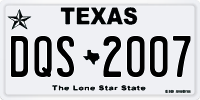 TX license plate DQS2007