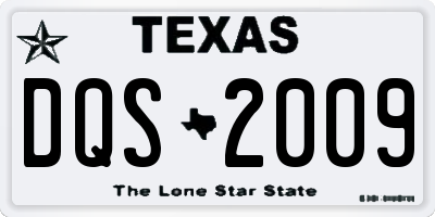 TX license plate DQS2009
