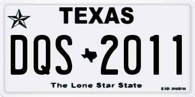 TX license plate DQS2011