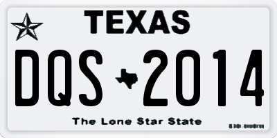 TX license plate DQS2014