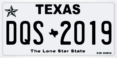 TX license plate DQS2019