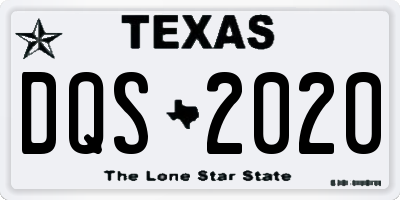 TX license plate DQS2020