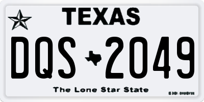 TX license plate DQS2049