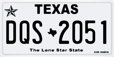 TX license plate DQS2051