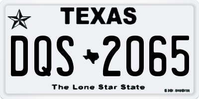 TX license plate DQS2065