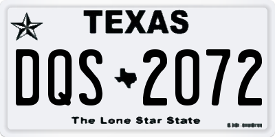 TX license plate DQS2072