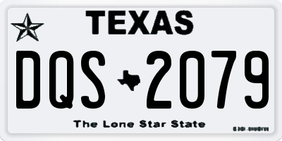 TX license plate DQS2079